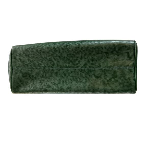 Vintage Christian Dior Green Leather Satchel Bag Gold CD Logo Made In France - Picture 13 of 15